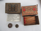 Wwi Brass Match Safe 21st Engineering With Matches And Veteran Pins - Estate