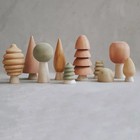 Toy Wooden Forest Tree Set - Autumn Woodland   - Hand Turned