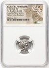 188-170 Bc Caria Isle Of Rhodes  Ar Drachm Silver Ancient Greek Coin  Ngc Ch Vf