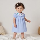 Toddler Little Baby Girl 4th Of July Dress Puff Short Sleeve Stripes Smocked