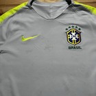 Nike Brazil Brasil Cbf Breathe Squad Jersey Gray Volt 893278 045 Mens Medium