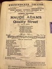 Maude Adams Quality Street  Program And Ticket Stub-december 14  1901