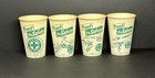 Vintage Sweetheart Wax Paper 7 Oz Green Cross Safety Advertising Cups 4 Pc Lot