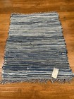 Woven Upcycled Denim Rag Rug Runner New 40  X 28 