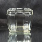 Vintage 1940s Hazel Atlas Criss Cross Glass Refrigerator Dish W Bonus Lid 4 