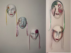 Lot Of 3 Vintage Wall Hanging Decotive Masks Ceramic Porcelain  You Pick  Or All