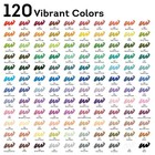 120 Colors Acrylic Paint Markers soft Brush Tip Pens With Automatic    