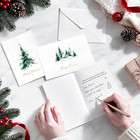 24 Pack Christmas Cards With Envelopes  8 Designs  Gold Foil  4 X 6 In