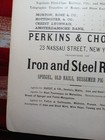 1881 Railroad Print Ad Perkins   Choate Iron Steel Rails Pig Iron Nassau St Ny