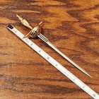 Read Vintage Spanish Rapier Sword 9  Letter Opener Made In Spain Gold Gem