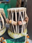 Traditional Indian Tabla Drum 2 Piece Set  With Cushions stands   Case