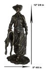 Old World Rustic Western Cowboy Holding Horse Saddle And Rifle Gun Statue 12 h