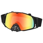 Dirt Bike Goggles  Motorcycle Riding Atv Mountain Bike Black Frame Red Lens