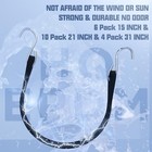 20pack  15   21   31   Rubber Bungee Cords With S Hooks - Quality Epdm  Heavy