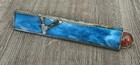 Vintage Blue Slag Stained Glass Marble Kaleidoscope With Red Marble