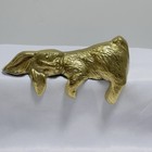 Vtg Brass Sleeping Bunny Rabbit Shelf Sitter Rare Htf 80s 90s Retro Gold