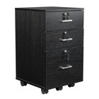 3-drawers Black Engineered Wood 19 69 In  Mobile Vertical File Cabinet With Lock