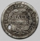 1851-o Seated Liberty Half Dime   Holed   207905