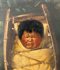  2 Antique Grace Carpenter Hudson Painting Papoose On Board  Copyright 1898
