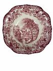 Johnson Bros Mill Stream Pink red White Square Cereal Bowl Multiples Available