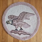 Vintage Round Hooked Looped  3  Rugs American Eagle Design Size 15 