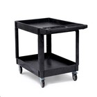 2-shelf Utility Cart 550 Lb Heavy Duty Rolling Plastic Cart With Lockable Wheels
