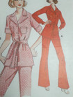 Pants Jacket 8 10 12 Kwik Sew 566 Sewing Pattern Double Knit Wide Leg Belted Uc