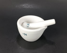 Vtg Coors Brewing Porcelain Labware Mortar   Pestle White W spout Usa 522 Small