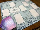 Celtic Cross Assistant Tarot Reading Spread Cloth  Blue Boho Design