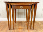 Set Of 3 Statton Cherry Nesting Tables Circa 1976 Snack Table Stand Solid Cherry