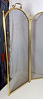 Vintage Brass 6 Panel Extra Wide Fireplace Screen Spark Guard 35  Tall 75  Wide
