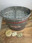 Vintage Early Small Oval Old Pal Minnow Live Bait Bucket Galvanized Metal  more