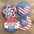 25 Pack Buttons Classic Flag America  Semiquincentennial  250 Freedom Usa