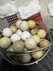 Vintage Golf Range Basket With Old Antique Golf Balls Various Condition