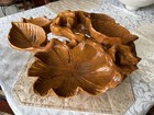 Handmade Vintage Burlwood Leaf-shaped 1 Piece Carved Bowl Home Decor Accent