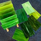 12 Sheets Green Stained Glass  4 X 6 Inch Mosaic Tiles For Crafts  Starter Ki   