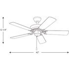 Progress Lighting P2500-30 42  White Ceiling Fan Airpro Builder Collection  new