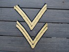 Pair Civil War Original Soldiers Yellow Cavalry Corporal Chevrons