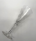 Antique Elegant Floral Etched Cut Crystal Wine Glass