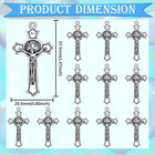 60pcs Alloy Saint Benedict Medal Jesus Crucifix Pendants Rosary Cross Charms 