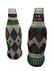 2 - Vintage Handmade Beaded    bohemian Style    Decorative Wrapped Glass 7    Bottles