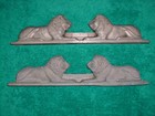 Vintage Aluminum Cast Double Lions 16 3 8 l Gate fence Topper Finial Chain Link