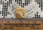 Elegant 1960s Fern Button  Openwork  Realistic  Bright Gold Finish  3 4 Inch