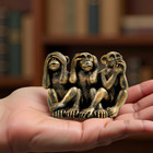 3 Wise Monkeys Statue Hear No Evil  See No Evil  Speak No Evil Resin