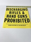 Oregon Dept Of Fish And Wildlife Discharging Firearms Prohibited Plastic Sign
