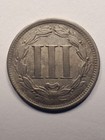 1866 Nickel 3 Three Cent Piece Xf40 Very Nice Coin Free Shipping Good Lines
