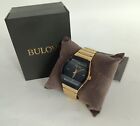 Bulova 97a164 Gemini Men s Wristwatch Black Gold-tone Stainless Steel Gl34 40mm