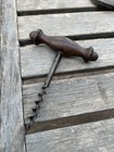 Antique Vintage Humeson   Beckley 1800s Handle Corkscrew Turned Mahogany Handle