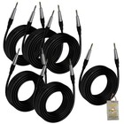 Guitar Cable Instrument Cord - 6 Pack 20ft Wire Recording Studio Amp 1 4 Jack