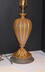 Vtg Midcentury Barovier   Toso Murano Glass Cordonato D oro Lamp Italy Mcm